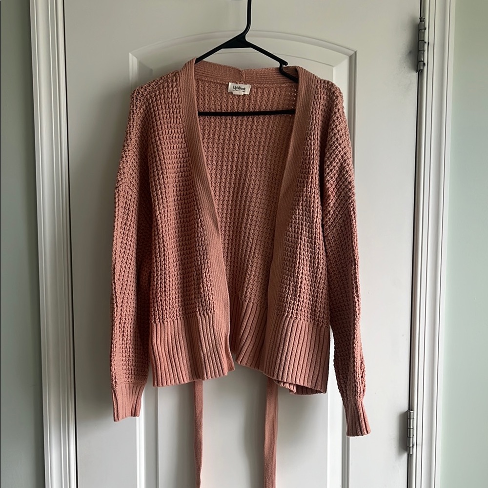 UpWest Dusty Pink Knit Tie-Front Cardigan - Picture 5 of 5